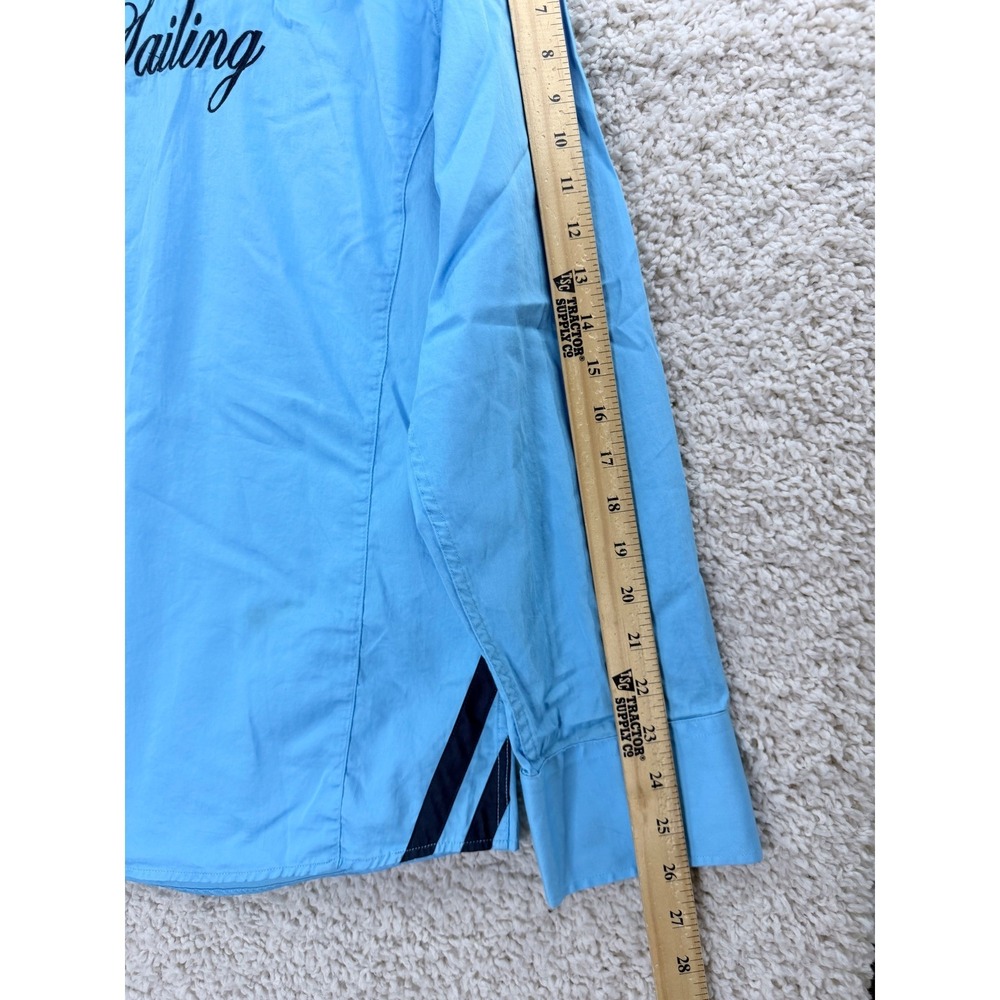 Absolute Rebellion Button Down Men 4XL Blue Royal Sailing Embroidered Shirt - Picture 5 of 10